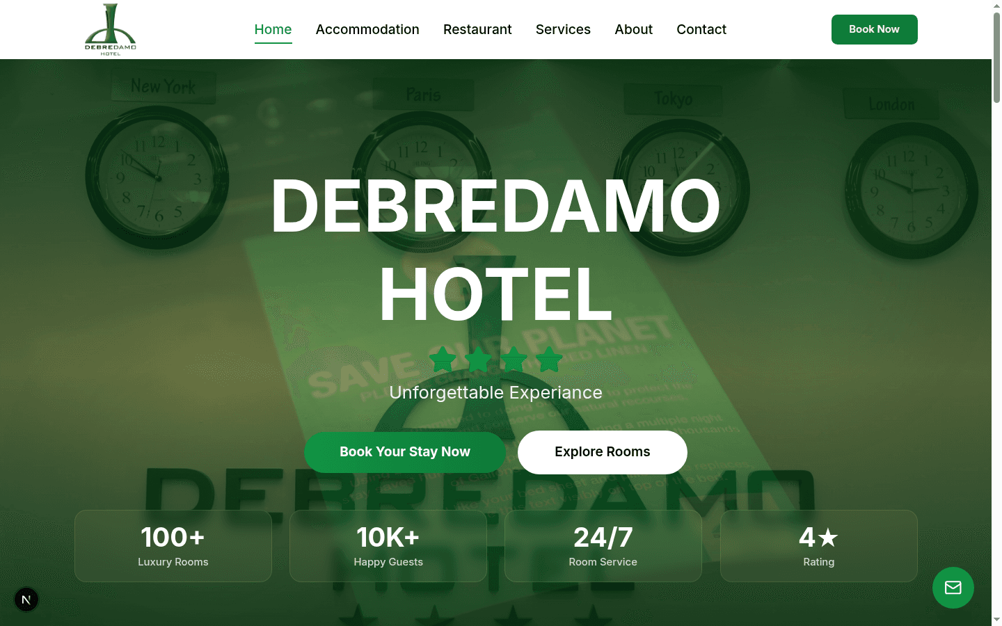 Debredamo Hotel Website